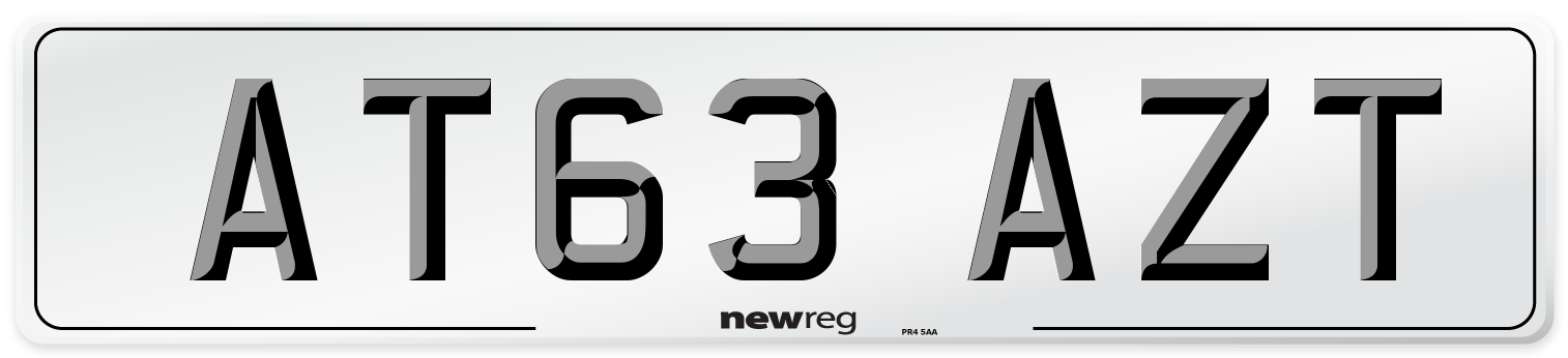 AT63 AZT Number Plate from New Reg